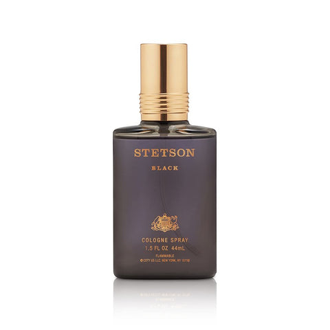 Stetson Black Cologne for Men, Woody, Dark and Spicy Scent, 1.5 Fl Oz