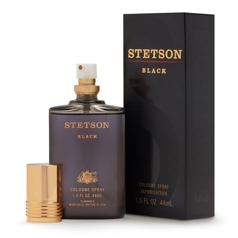 Stetson Black Cologne for Men, Woody, Dark and Spicy Scent, 1.5 Fl Oz